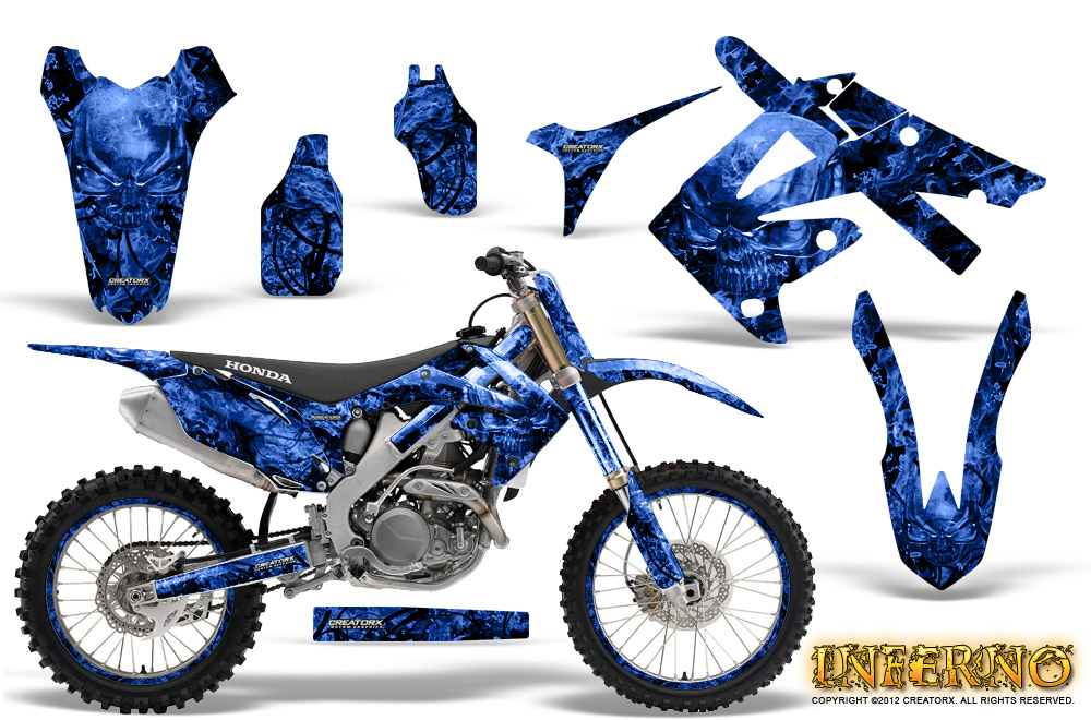 Honda CRF250 10-12 CRF450 09-12 Graphics Inferno Blue NP Rims